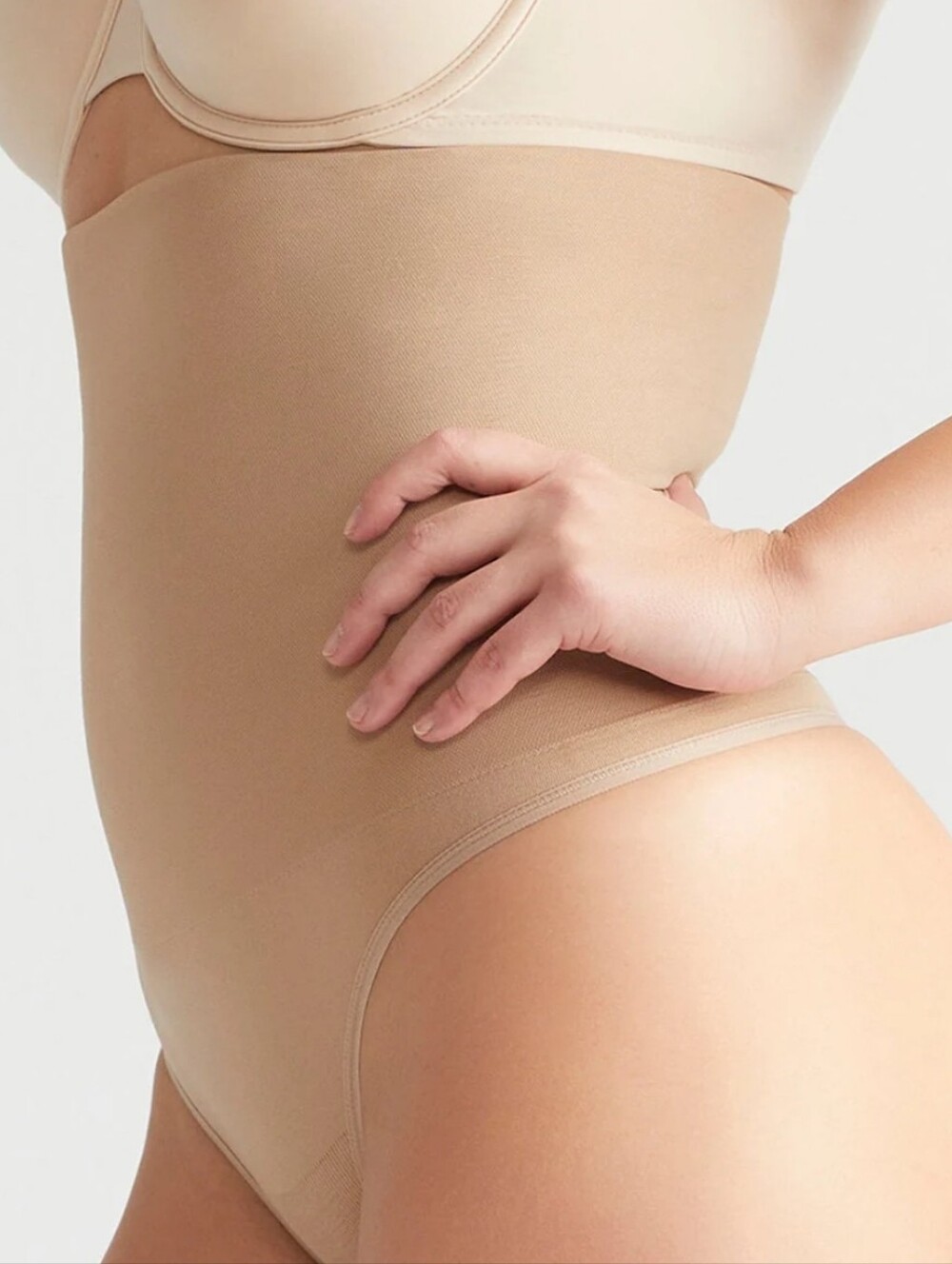 Yummie NWT HIGH WAIST SHAPING THONG 1X/2X NEW ALMOND